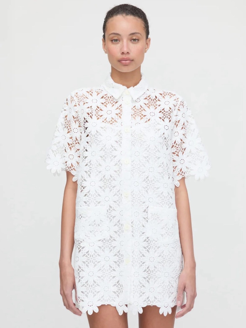 NWT Hill House The Victoria Dress White Daisy Crochet XXS